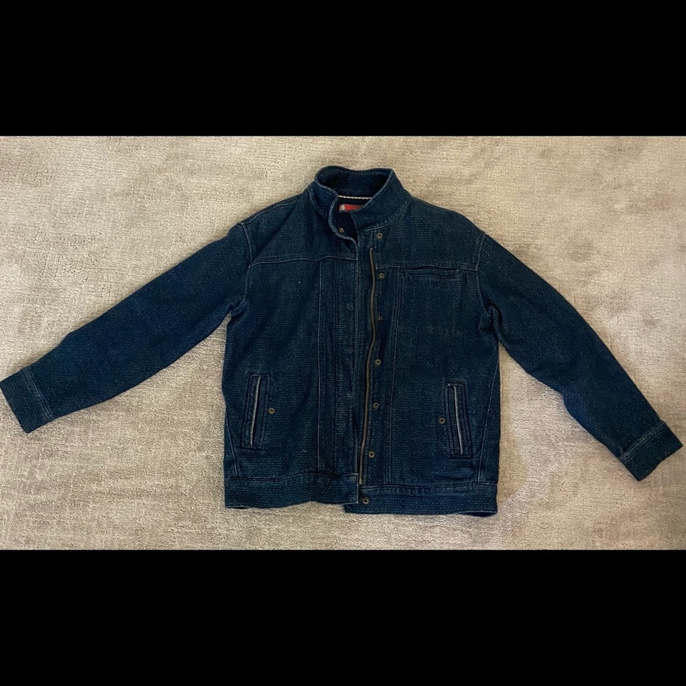 PrAna denim bomber jacket, size small